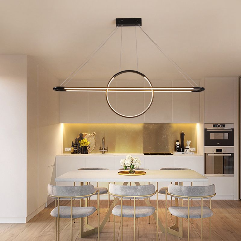 Geometric Island Light Modern Kitchen Island Lighting Metal 2 Light Island Ceiling Light