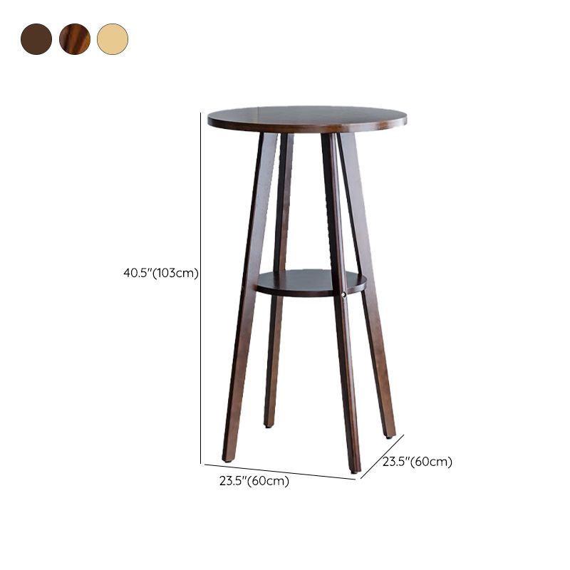 Contemporary Style Round Solid Wood Bar Dining Table for Home Use