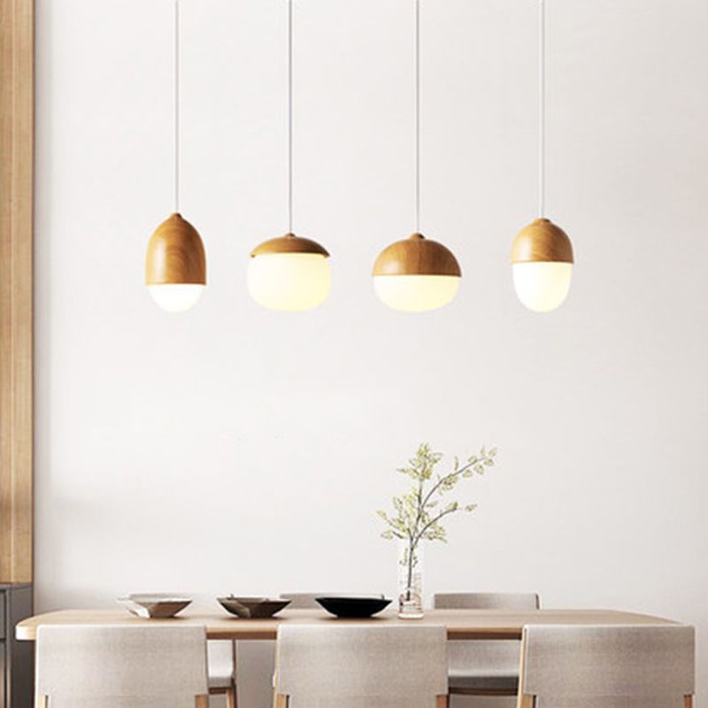 1 luces colgantes de forma especial ligera nueces creativas mini lámpara colgante en sombra de vidrio