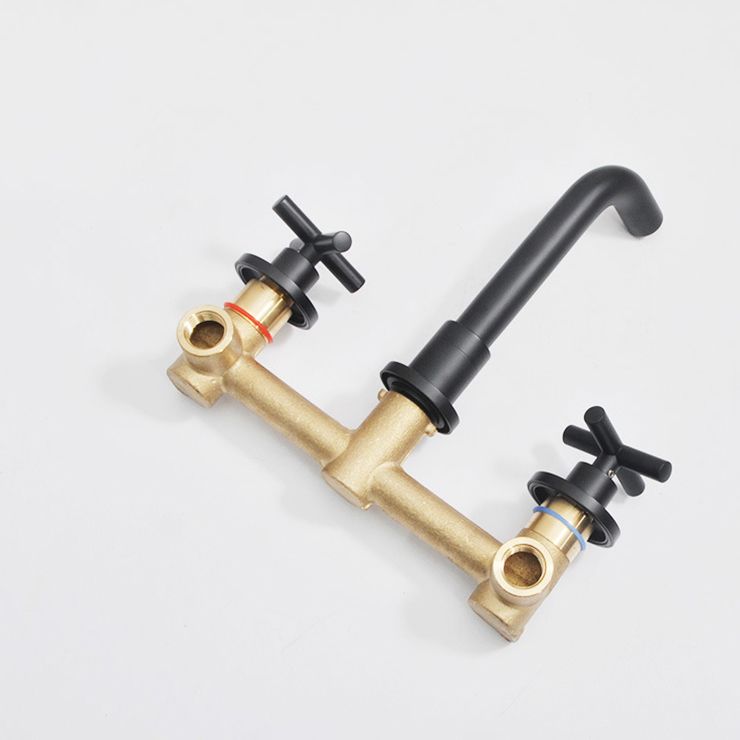 Modern Wall Mounted Sink Faucet Cross Handles Wall Mounted Faucets