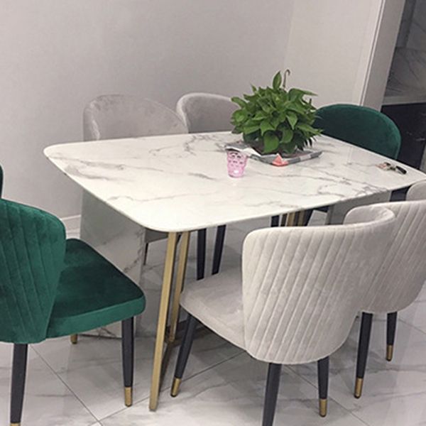 Stone Top Table Rectangle Dining Table for Home Kitchen Dinner