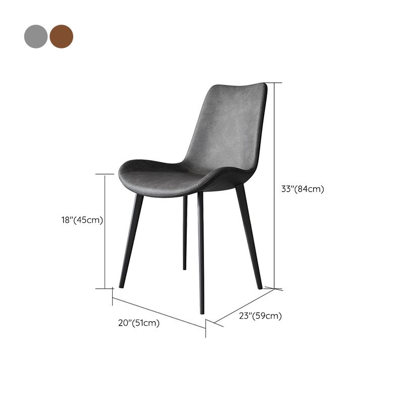 Armless Kitchen Dining Side Chair Faux Leather Parsons Chair