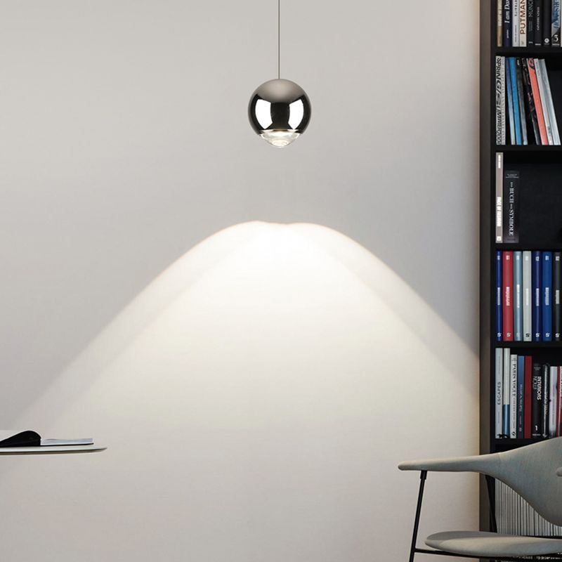 Globe Hanging Light Fixtures Modern Suspension Lamp with Clear Acrylic Shade