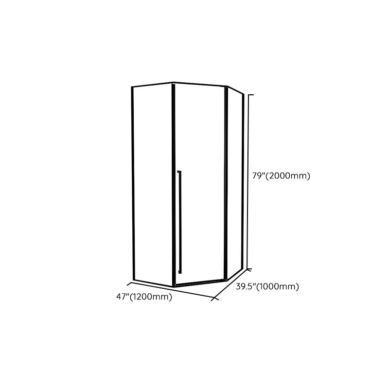 Black Neo-Angle Shower Enclosure Clear Tempered Glass Shower Enclosure