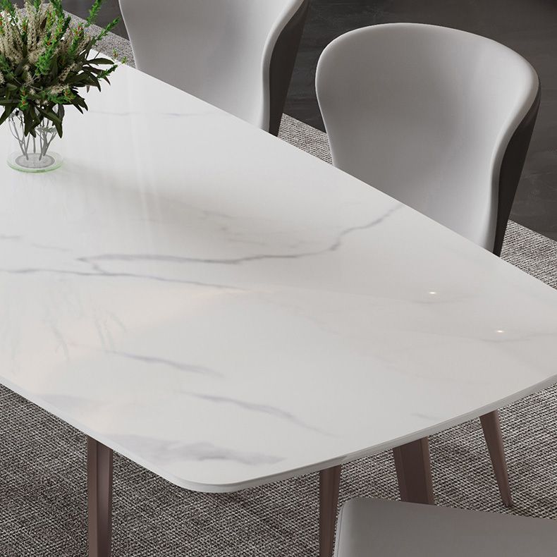 Glam Dining Table Sintered Stone Table with Metal Legs for Home Use