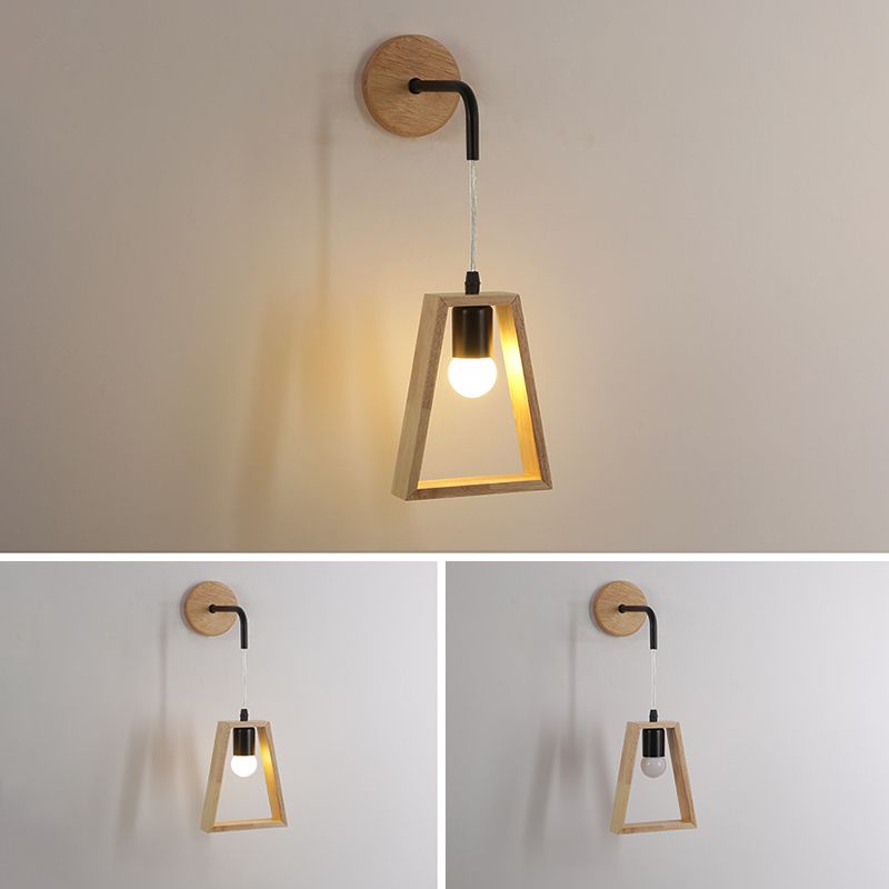 Moderne Stil Geometrische Wandlampen Holz 1 Lichtwandbeleuchtung Armaturen