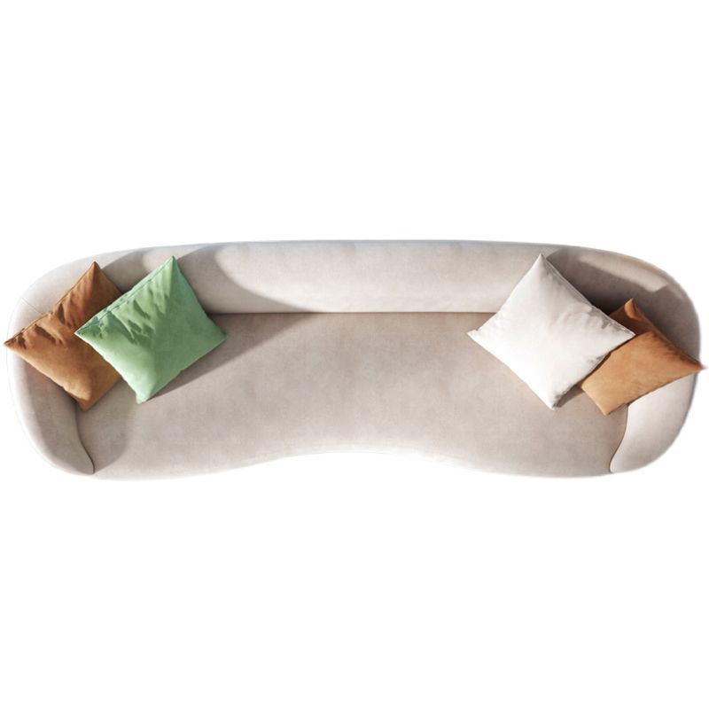 Loveseat curvado de terciopelo moderno con espalda apretada para una sala de bonificación