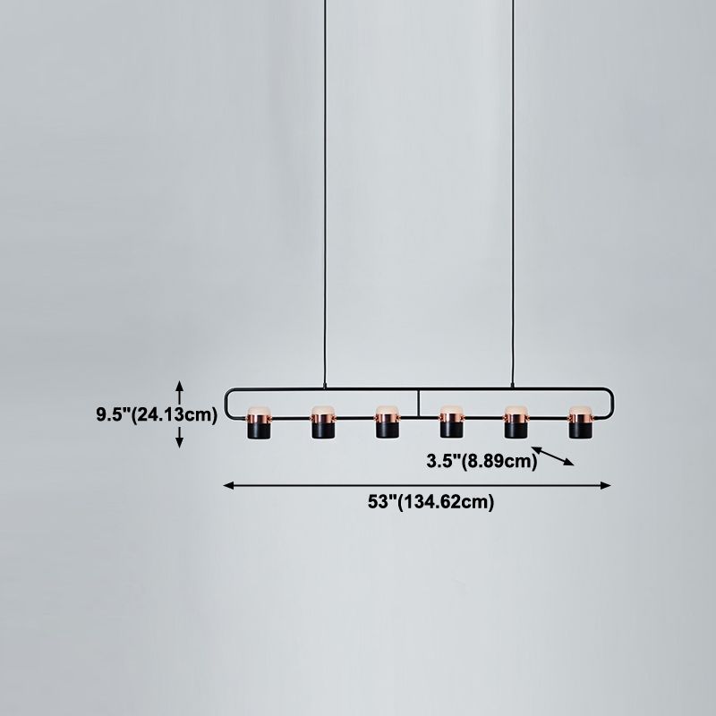 Contemporary Style Cylinder Island Lighting Metal 6 Light Island Pendant Lights