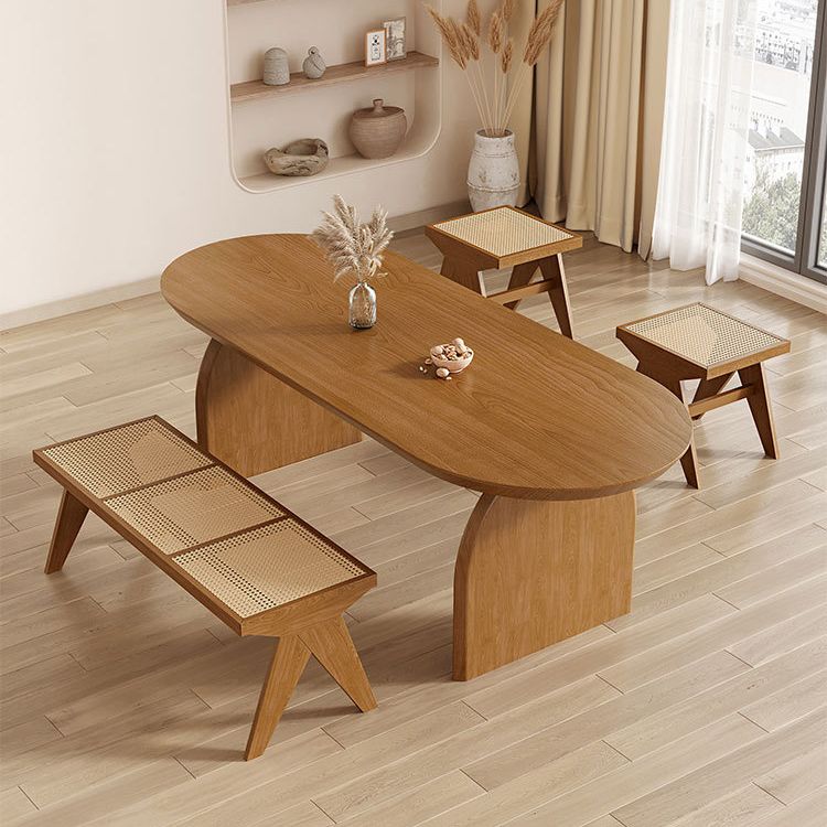 Dining Room Oval Dinner Table Kitchen Solid Wood Dining Table