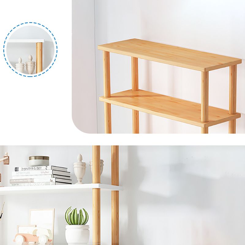 Modern Open Back Standard Bookshelf Wooden Bookcase for Study Room