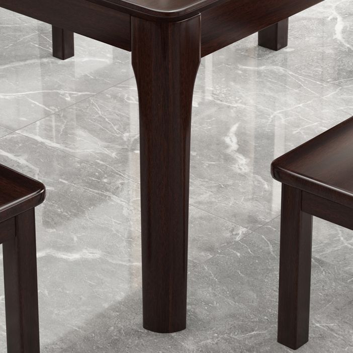 Mesa de comedor de madera maciza estándar industrial, mesa de comedor rectangular para cocina con base de 4 patas