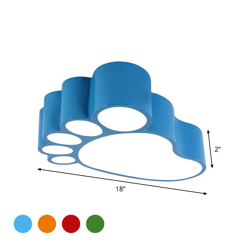 Acryl-Fußtritt-ähnliche LED-Unterputzlampe für Kinder, rot/gelb/blau, bündige Deckenleuchte für den Kindergarten