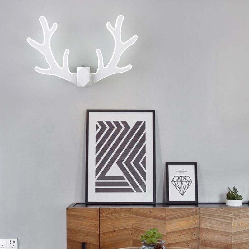 Macaron Nordic Style Sconce Light Antlers Acrylic and Plastic LED Wall Light Fixture