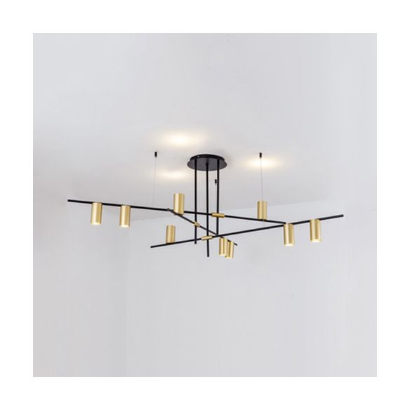 Asymmetrische cilinder kroonluchter verlichtingsarmatuur modern metaal 3/4/9 koppen gouden plafondlamp voor eetkamer in warm/wit