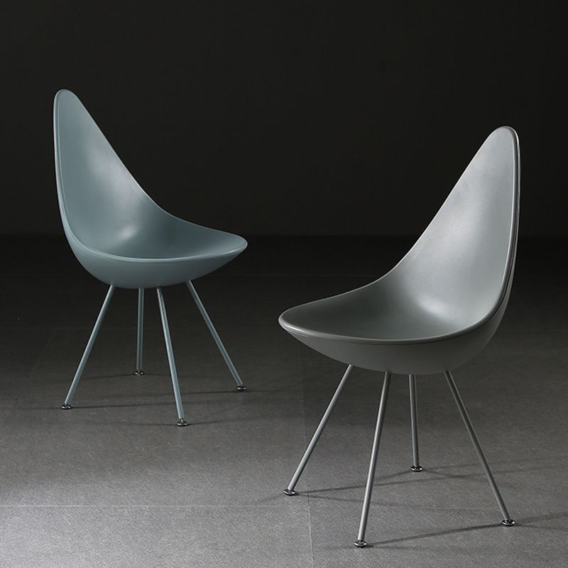 Sillas laterales sin brazos de estilo industrial, silla lateral con respaldo sólido de plástico para el hogar