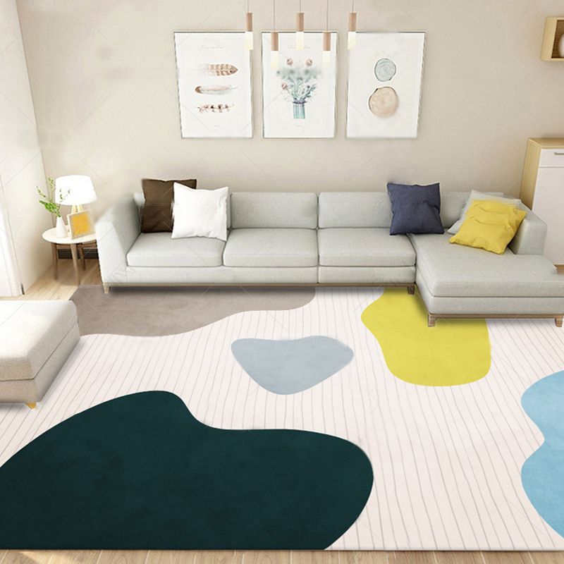 Tapis lavable de tapis en polyester à tapis à moquette orange pour le salon