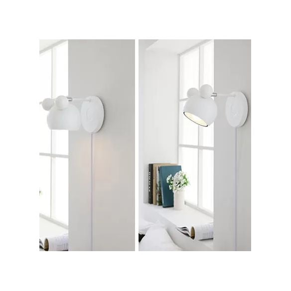 Macaron Mouse Wall Light with Pull Chain 1 Head Metal Sconce Light for Study Room