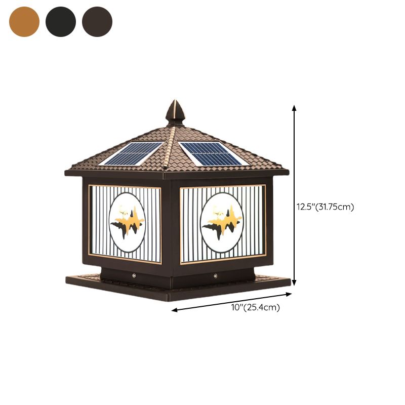 Modern Metallic Pillar Light Creative LED Solar Lighting Fixture for Garden