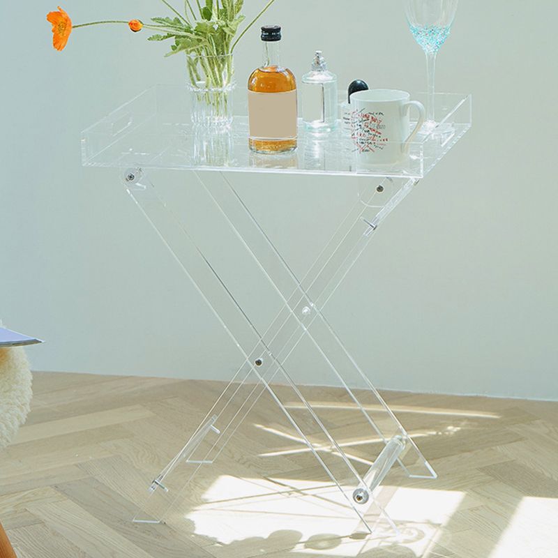 Rectangular Side Table Plastic Modernistic 20.1" W x 14.2" D x 24" H End Table