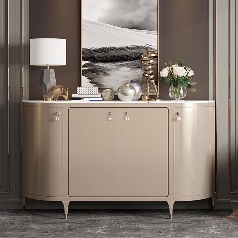 Glam Style Buffet Table Stone Buffet Sideboard with Cabinets
