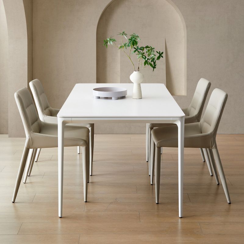 Modern Sintered Stone Dining Table Set White 1/2/5/7 Pieces Dining Set for Home Use