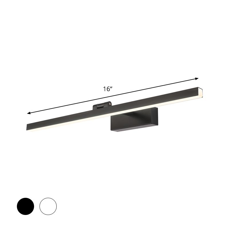 Buisvormige ijdelheid lamp Modernisme metaal zwart/witte afwerking led wandverlichting ideeën in warm/wit licht voor badkamer