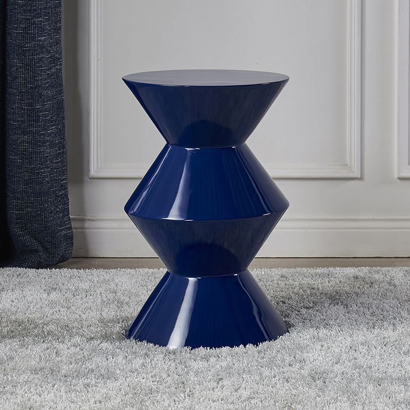 Round Solid FRP Top Side Table 17.7"/20.8"Tall Pedestal End Table