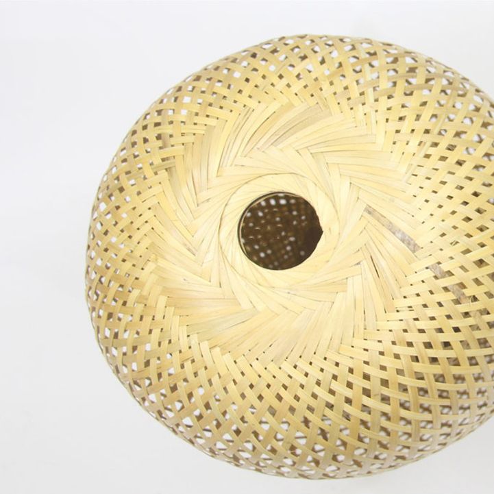 Beige colgante colgante colgante estilo 1 bulbo colgante de bambú para mesa de comedor