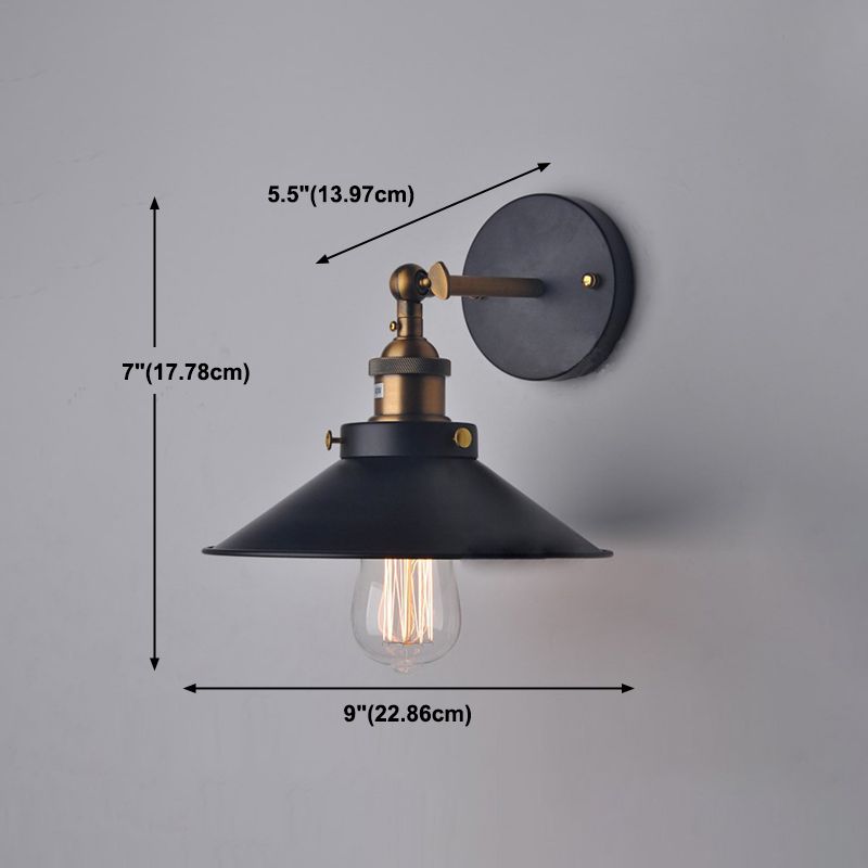 Metal Flared Wall Sconce Lighting Industrial Style 1 Light Wall Lamps