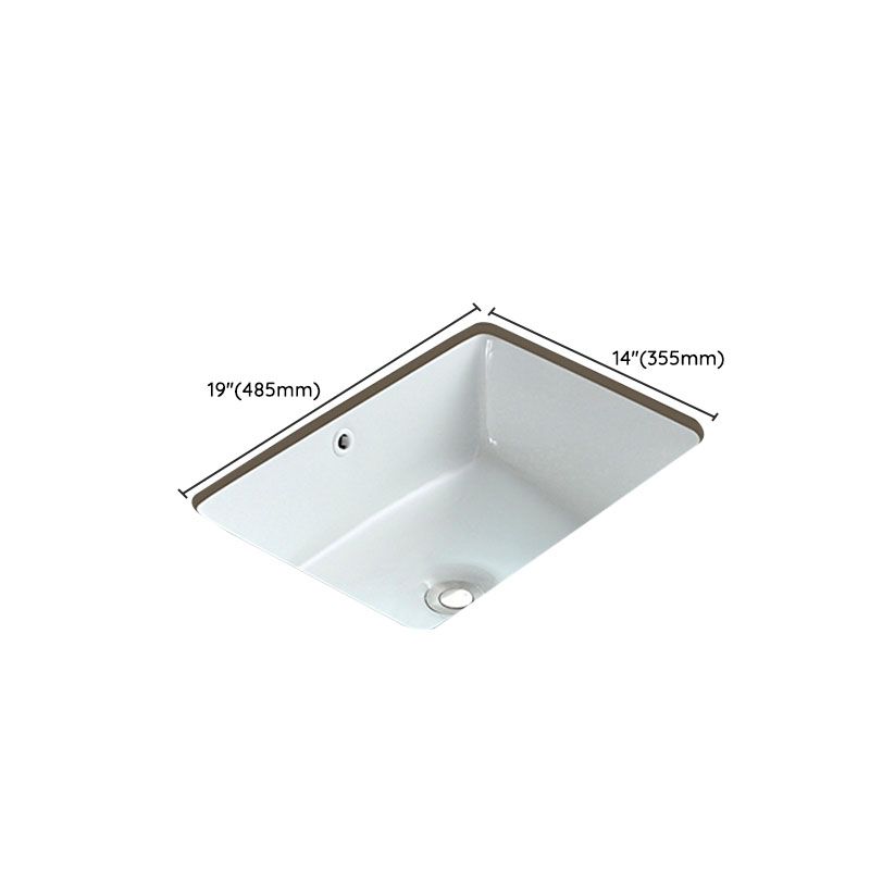 Traditional Undermount Bathroom Sink Porcelain with Overflow Basin Sink