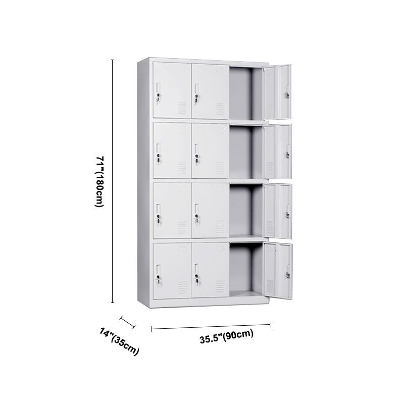 Contemporary Style Wardrobe Armoire Metal Non-Hanging Armoire with Locks