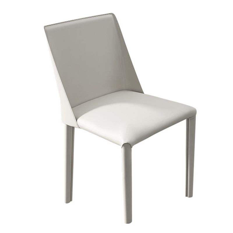 Leather Contemporary Restaurant Side Chair Solid Color Parsons Dining Chair
