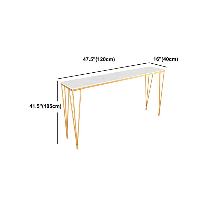 Stone Bar Dining Table Modern Rectangle Bar Table with 4 Legs Pedestal for Kitchen