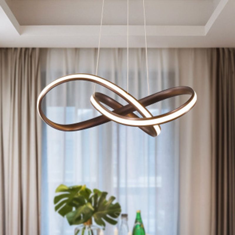 Accoglienza a spirale Sospensione SEMPLICITÀ Stile Stile Metal LED BIFFING LUCE