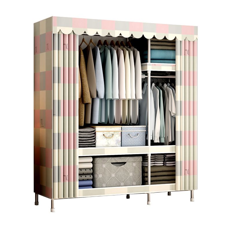 Contemporary Style Wardrobe Metal Bedroom Wardrobe Closet with Clothes Rail