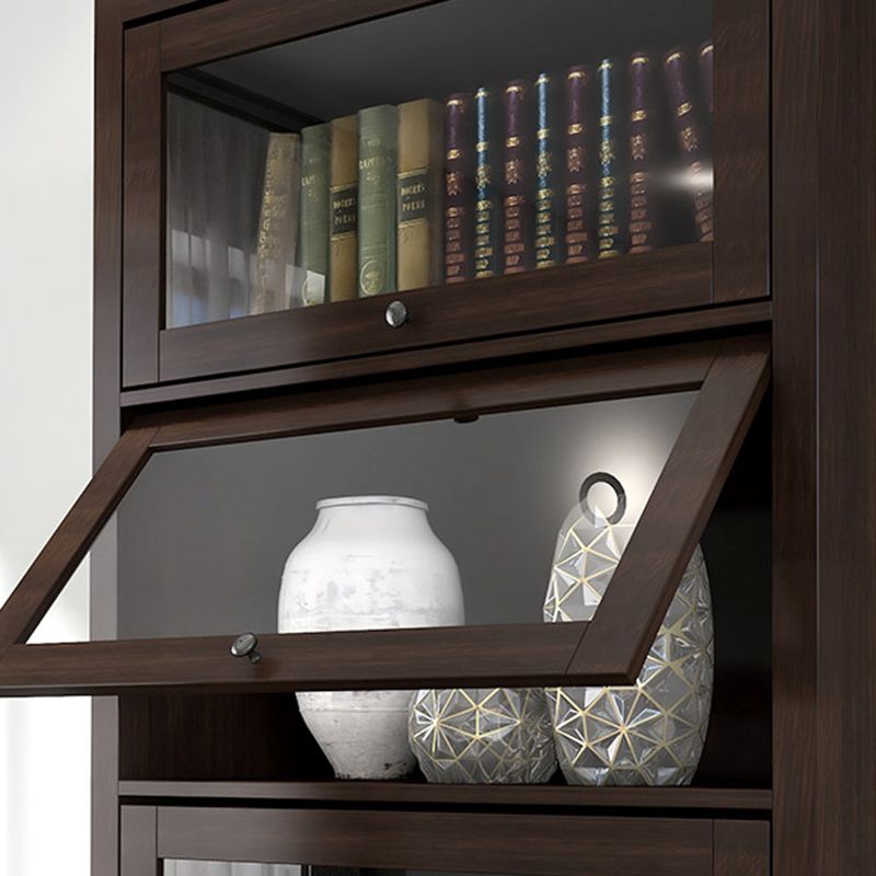 Bookcase Wood Barrister Bookcase Contemporary Vertical Book Shelf with Doors