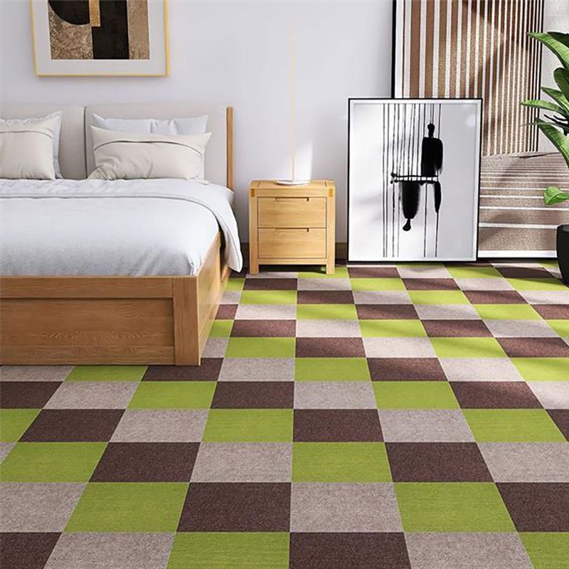 Home Carpet Tiles Color Block Stain Resistant Level Loop Carpet Tiles