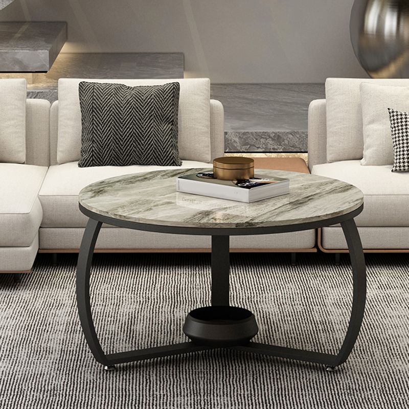 Round Cross Legs Coffee Table  Contemporary  Cocktail Table for Home