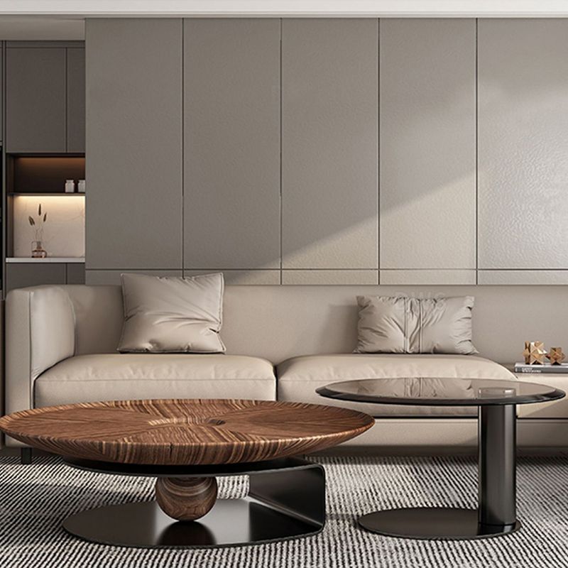 No Distressing Pedestal Coffee Table Modern Round Bunching Tables