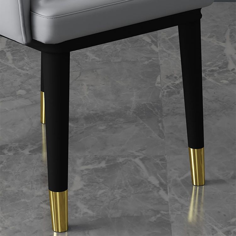Leather Modern Dining Arm Chair with Color Cushion Parsons Chair for Home