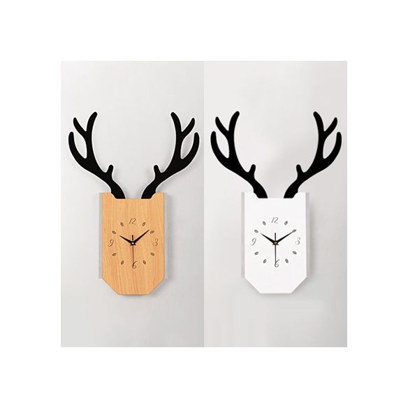 SCONCE LICHT LICHT VAN HOUTKLOCK SCORMER met verweerders HALLWAY FOYER Rustieke dieren LED Wandlamp