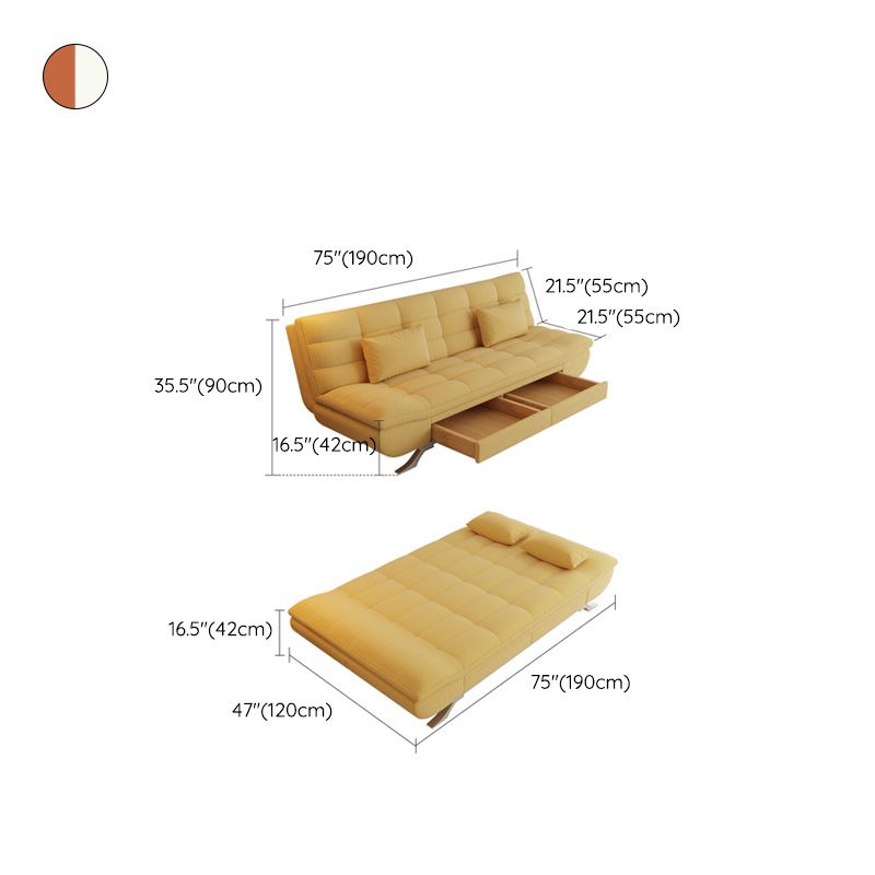 25" Wide Glam Sofa Bed Futon Cushion Back Sleeper Sofa with Storage