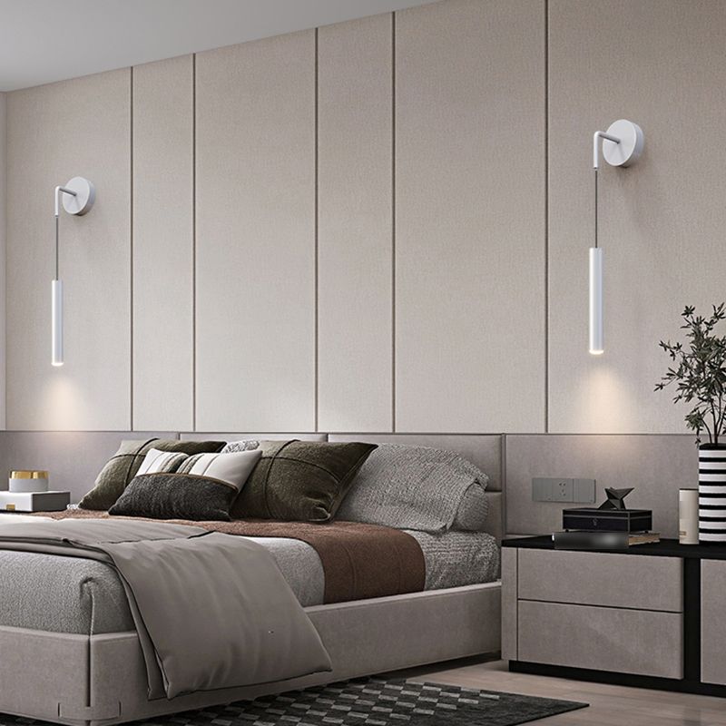 Cylinder Shape Metal Wall Lighting Idea Modern Style 1 Light Wall Mounted Lamp