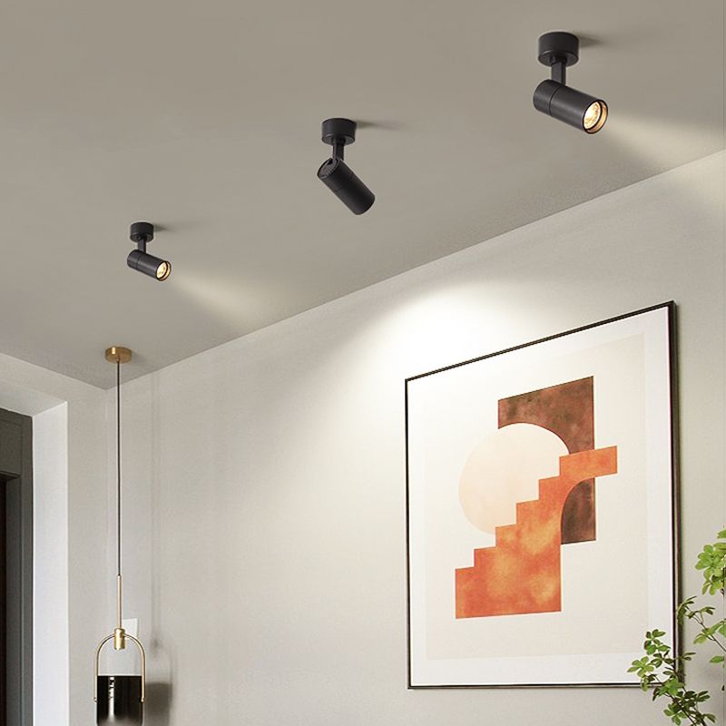 Cylindrical Ceiling Light Flush Mount Lamp Modern Semi Flush Ceiling Light with Metal Shade