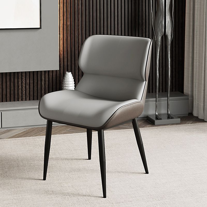 Chaises de salle à manger en cuir de style scandinave, chaises d'appoint à bras à oreilles pour usage domestique