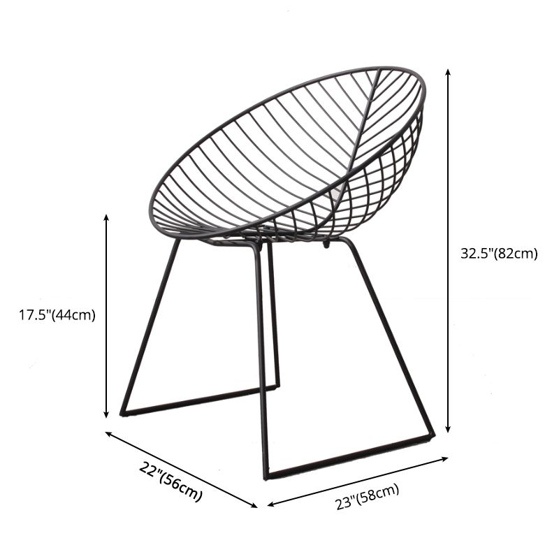 Sillas de comedor sin brazos de estilo industrial, sillas laterales con patas de metal