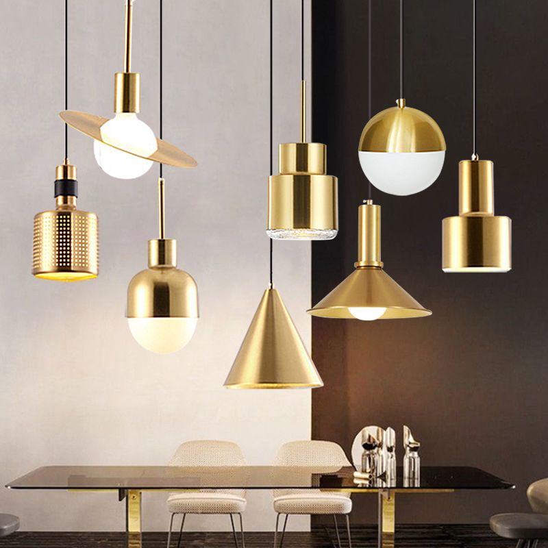 Contemporary Metal Pendant Light Fixture 1-Light Hanging Ceiling Light