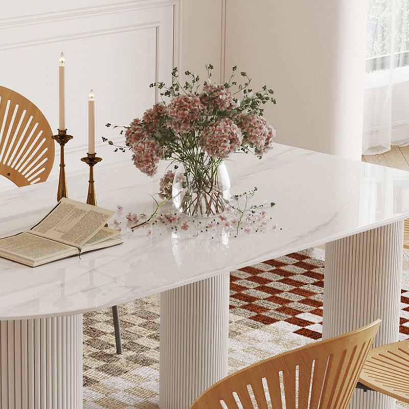 Modern 3 Legs Dining Table White Stone Table for Dining Room