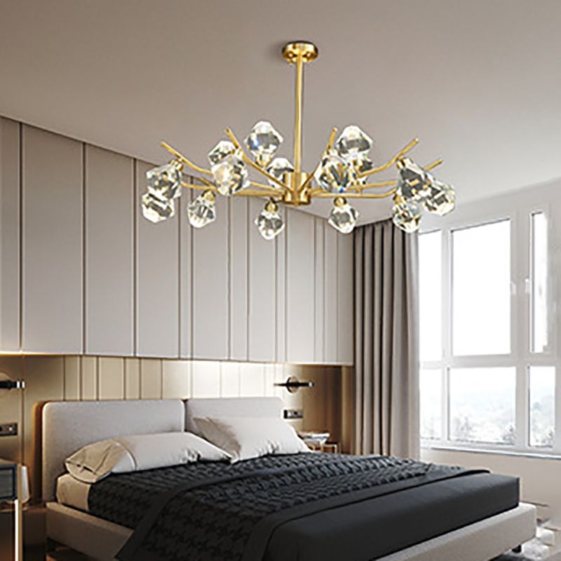 Nordic Multi Light Crystal Chandelier Light Fixtures Restaurant Hanging Chandelier