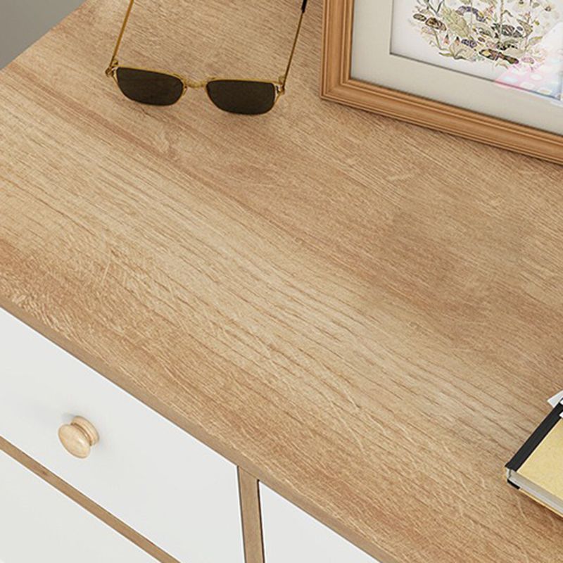Modern Knobs Side Cabinet Rectangle Wood Storage Cabinet with Drawer